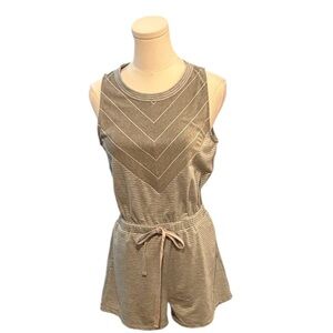 Gray Striped Sleeveless Romper S NWOT